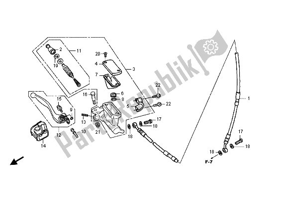 Todas las partes para Fr. Cilindro Maestro Del Freno de Honda CRF 450R 2012