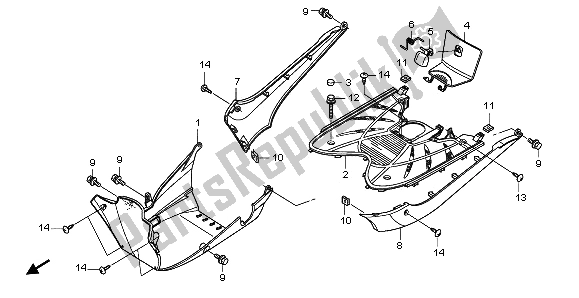 Tutte le parti per il Gradino Del Pavimento E Sotto Copertura del Honda NHX 110 WH 2012