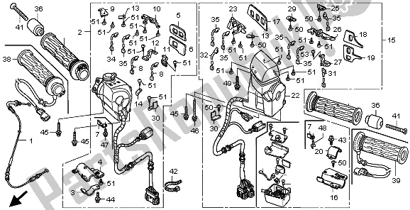 Todas las partes para Interruptor De La Manija de Honda GL 1800 2010