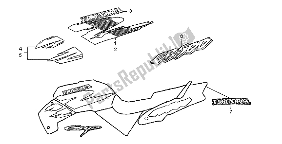 All parts for the Stripe of the Honda CB 500 1999