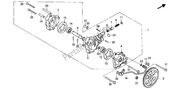 Toutes les pièces pour le La Pompe à Huile du Honda NX 650 1990