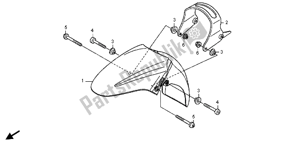 Toutes les pièces pour le Garde-boue Avant du Honda FJS 600A 2012