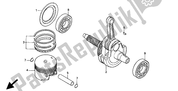 Todas las partes para Cigüeñal Y Pistón de Honda XR 600R 1994