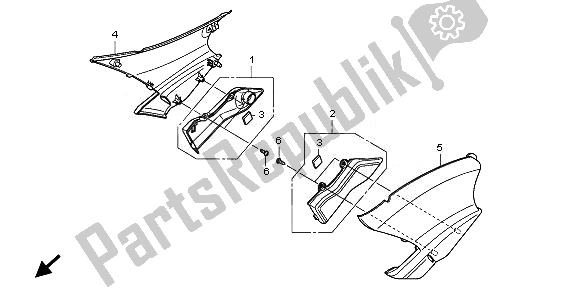 Tutte le parti per il Coperchio Laterale del Honda NT 700V 2010