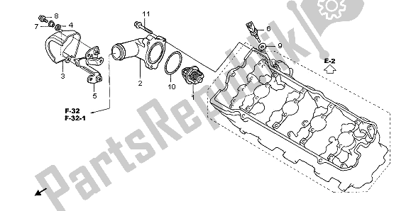 All parts for the Thermostat of the Honda CBF 600 NA 2006