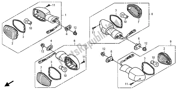 All parts for the Winker of the Honda XL 700 VA Transalp 2011