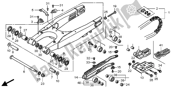 All parts for the Swingarm of the Honda CRF 450R 2008