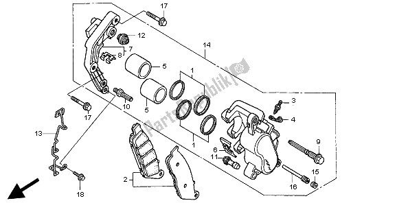 Alle onderdelen voor de Remklauw Voor van de Honda VT 750C 1997