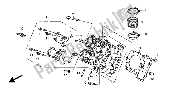 Tutte le parti per il Testata Anteriore del Honda XL 1000V 2007