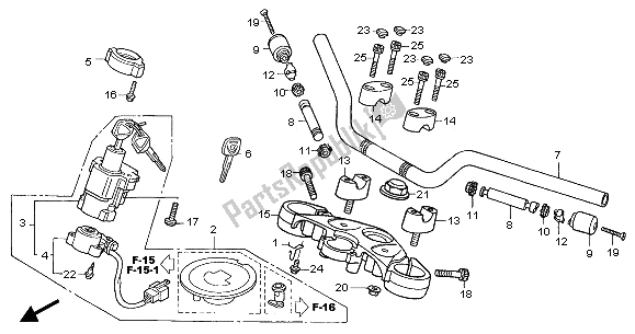 All parts for the Handle Pipe & Top Bridge of the Honda CBF 600 SA 2005