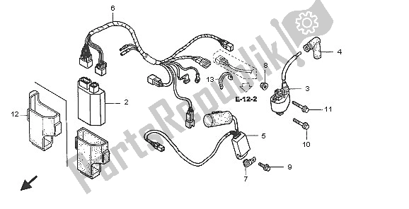 All parts for the Wire Harness of the Honda CR 250R 2005