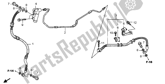 Toutes les pièces pour le Tuyau De Frein Arrière du Honda FES 125 2009