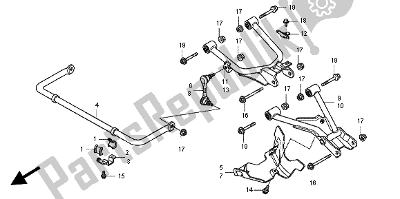 Todas las partes para Brazo Trasero de Honda TRX 420 FA Fourtrax Rancher AT 2012