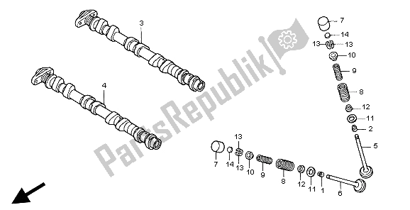 Todas las partes para árbol De Levas Y Válvula de Honda CBR 900 RR 1999