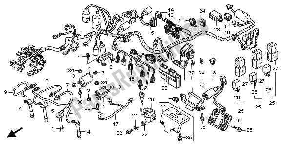 Alle onderdelen voor de Kabelboom & Bobine van de Honda CB 1300A 2008