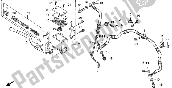 All parts for the Fr. Brake Master Cylinder of the Honda TRX 400 EX Sportrax 2003