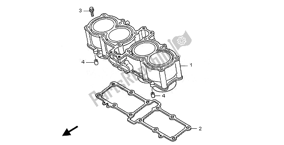 All parts for the Cylinder of the Honda CB 1300A 2008