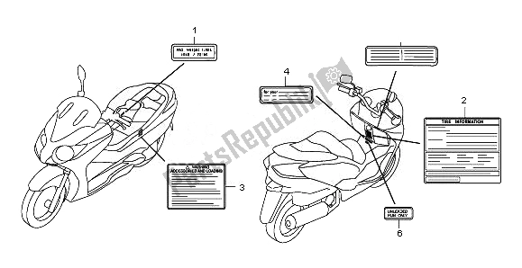 All parts for the Caution Label of the Honda NSS 250A 2010