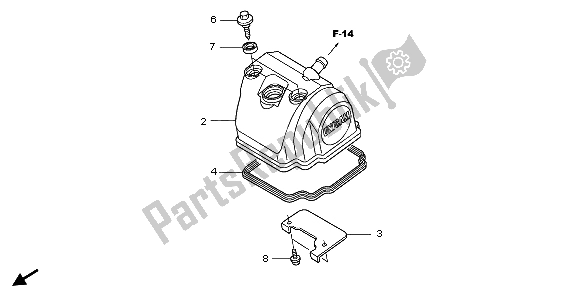 All parts for the Cylinder Head Cover of the Honda CRF 150R SW 2007