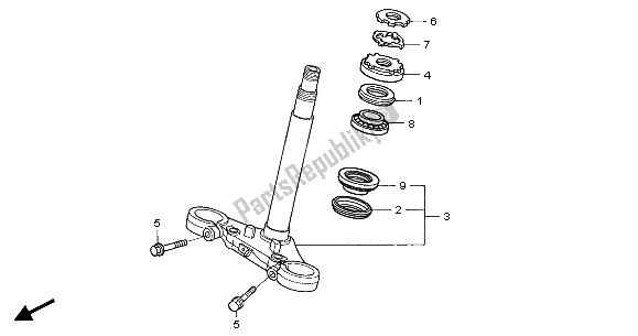 Tutte le parti per il Gambo Dello Sterzo del Honda CBF 500A 2007