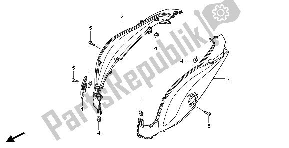 Tutte le parti per il Copertura Del Corpo del Honda PES 125 2007