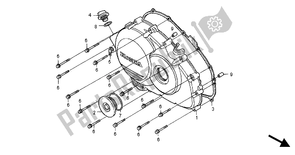 Toutes les pièces pour le Couvercle De Carter Droit du Honda VFR 800 FI 2000