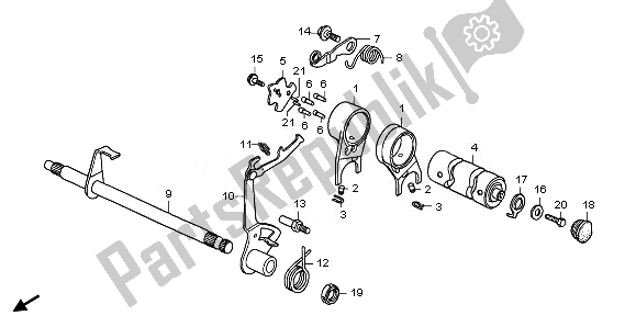 All parts for the Gearshift Drum of the Honda CRF 50F 2011