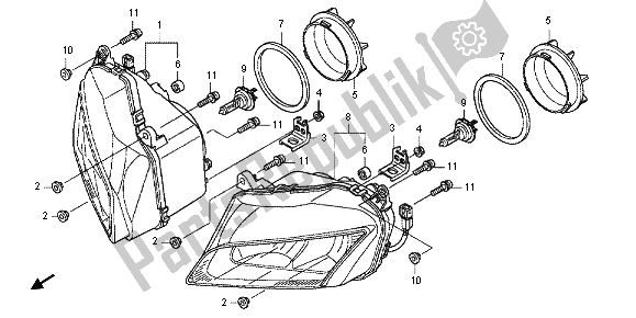 Toutes les pièces pour le Phare du Honda CBF 1000F 2012