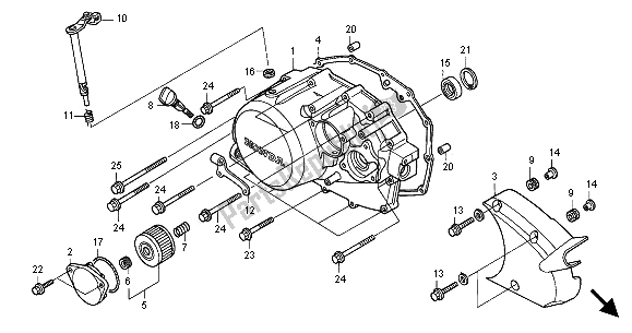 Todas las partes para Tapa Del Cárter Derecho de Honda VT 125C2 2000