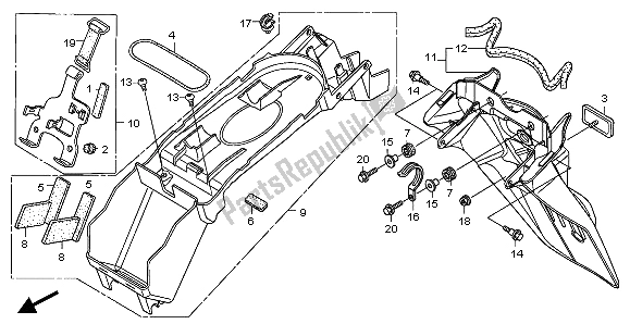 Todas las partes para Guardabarros Trasero de Honda XL 1000 VA 2007