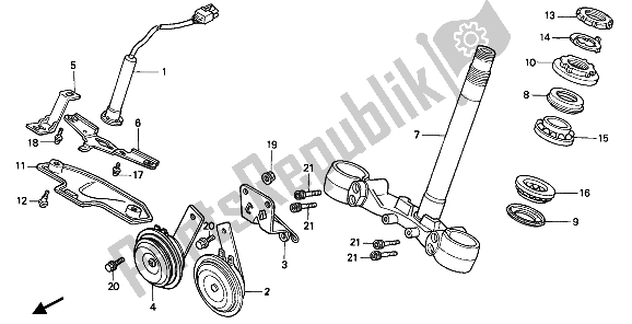 Wszystkie części do Mostek Kierownicy Honda PC 800 1990