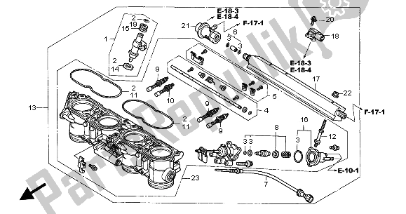 Tutte le parti per il Corpo Farfallato del Honda CBR 1100 XX 2002