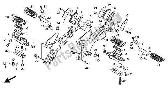 All parts for the Step of the Honda CBF 600 SA 2005