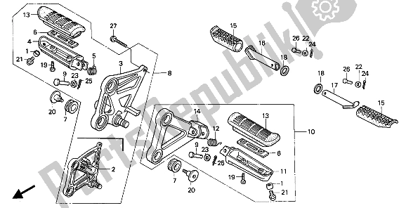 All parts for the Step of the Honda CBR 1000F 1988