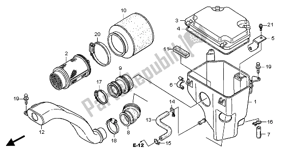 Toutes les pièces pour le Purificateur D'air du Honda TRX 250 EX Sportrax 2007