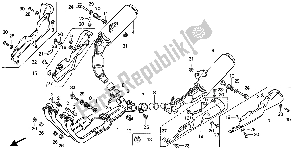 Todas las partes para Silenciador De Escape de Honda CBR 1000F 1987