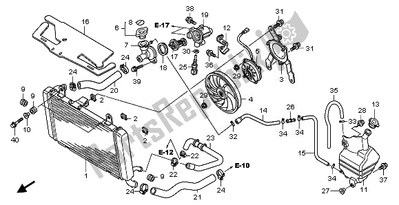 Alle onderdelen voor de Radiator van de Honda CBF 1000 2010