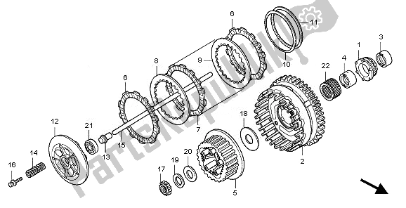 All parts for the Clutch of the Honda CBF 1000 SA 2010