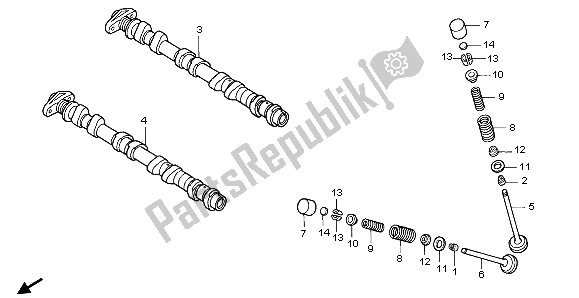 All parts for the Camshaft & Valve of the Honda CBR 900 RR 1996