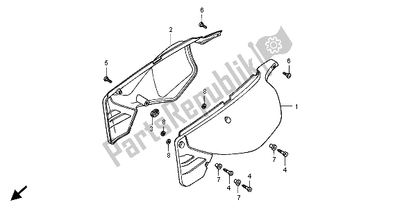 All parts for the Side Cover of the Honda XLR 125R 1998