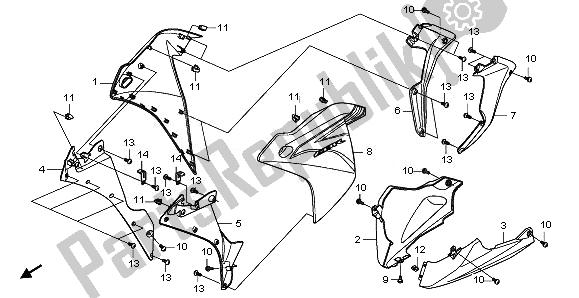 Alle onderdelen voor de Onder Kap van de Honda CBR 125 RW 2011