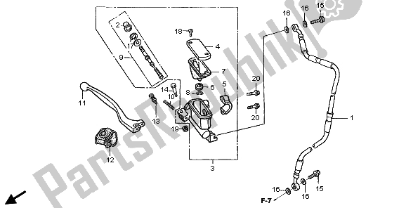 All parts for the Fr. Brake Master Cylinder of the Honda CR 85 RB LW 2006