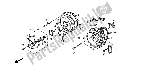 Todas as partes de Tampa Da Embreagem do Honda ST 1100 1994