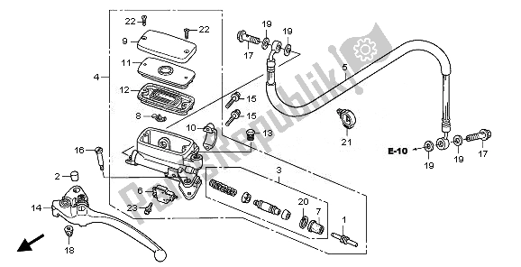 All parts for the Clutch Master Cylinder of the Honda CBF 1000 2008