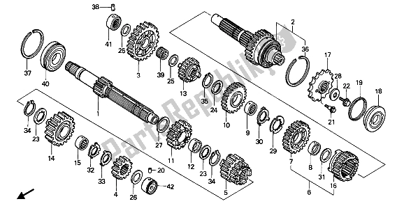 All parts for the Transmission of the Honda CBR 1000F 1988