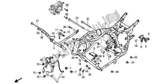 Todas las partes para Cuerpo Del Marco de Honda VT 1100C 1988