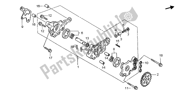 All parts for the Oil Pump of the Honda TRX 400 EX Fourtrax 2000