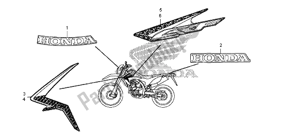 All parts for the Mark & Stripe of the Honda CRF 250L 2013