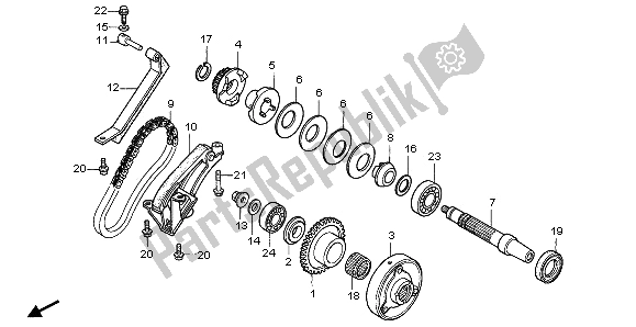 All parts for the Starting Clutch of the Honda CB 750F2 1995