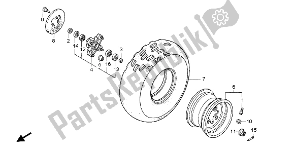 All parts for the Front Wheel of the Honda TRX 400 EX Fourtrax 2000